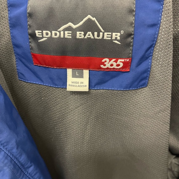Eddie Bauer Men's Blue Raincoat - Picture 2 of 4